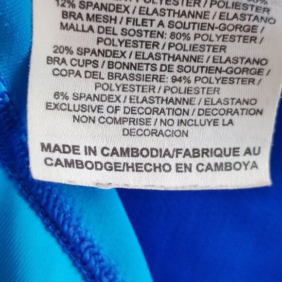 Nike Dri-Fit sports wear power back top women's size 1X blue, in-built bra - Picture 8 of 11